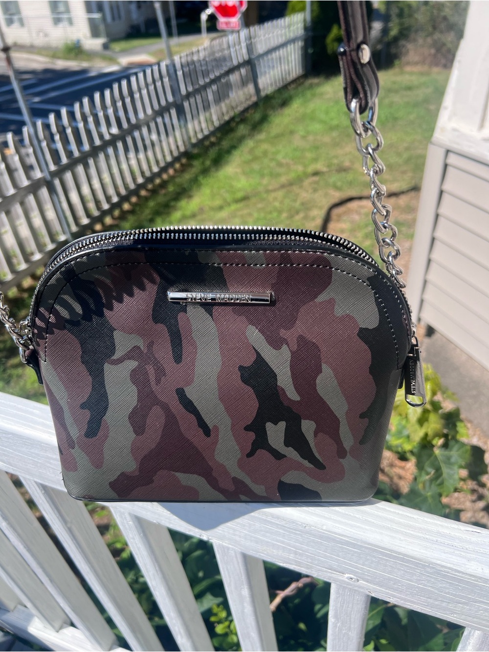 Steve Madden Camo Dome Crossbody - Olive/Brown/Black